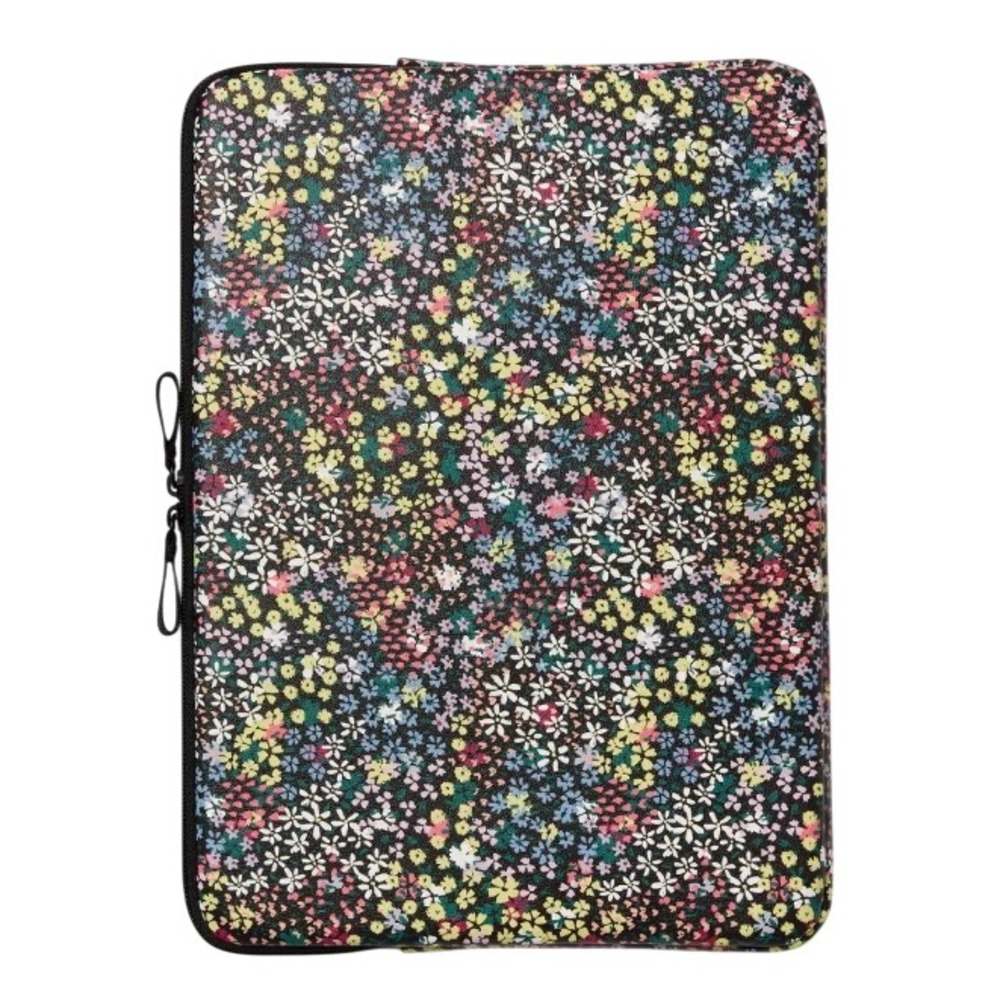Heyday 15 Inch Laptop Sleeve Wildflowers Botanical Floral Design Black Multi